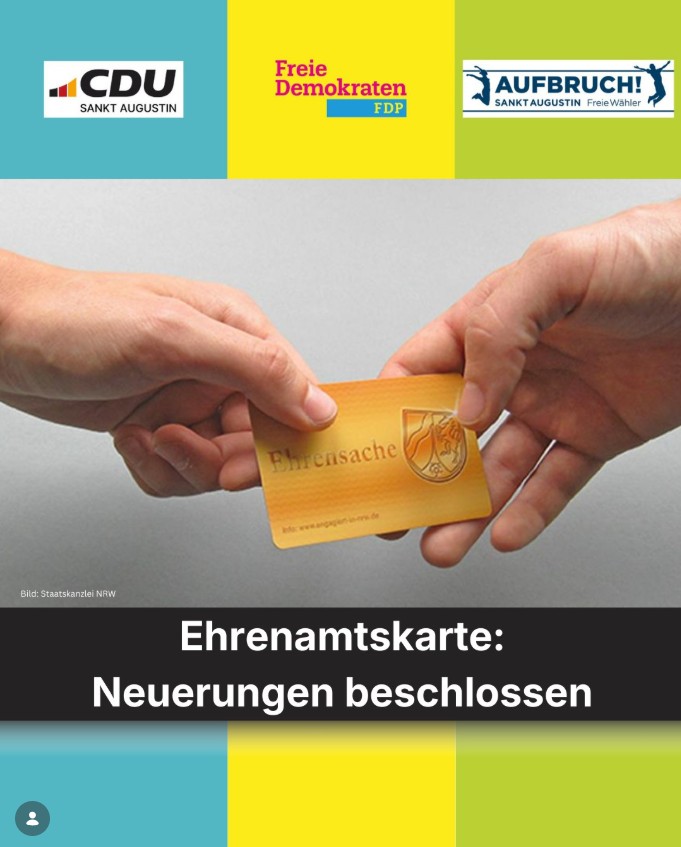 Anpassungen zur Ehrenamtskarte NRW